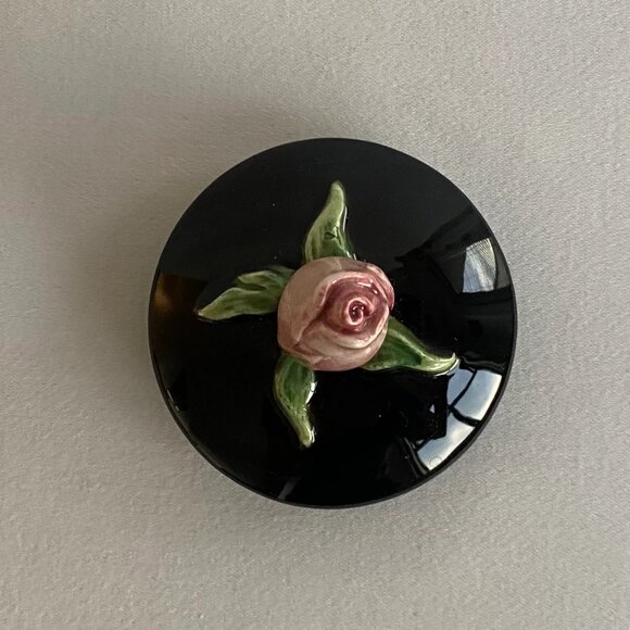 Vintage Fitz & Floyd 1987 Midnight Rose Sugar Bowl and Lid - Picture 2 of 10